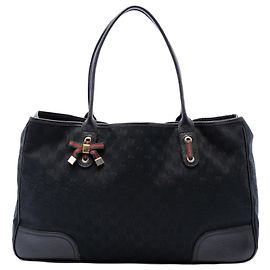 Gucci Princy Tote aus schwarzem GG Canvas
