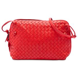 Bottega Veneta Borsa a tracolla Nodini in nappa intrecciato rossa