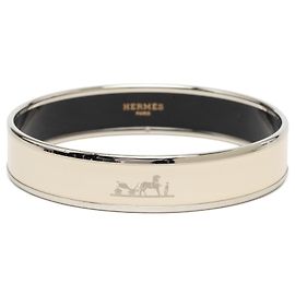 Bracelet jonc Hermès Caleche Enamel Wide White 70