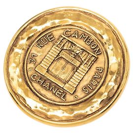 Spilla Medaglione Chanel 31 Rue Cambon Placcata Oro Dorata