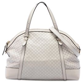 Bolso Gucci Nice Dome Satchel Large Microguccissima Blanco