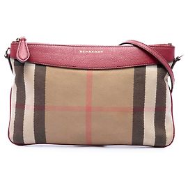 Burberry Brown House Check Canvas Derby Peyton Crossbody
