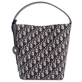 Autre Marque Bolso bucket Diorstar pequeño de lona Oblique azul Dior