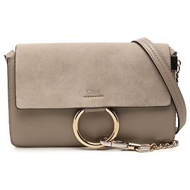 Chloé Faye Piccola Borsa a Tracolla in Camoscio e Vitello Grigio