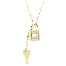 Hermès Colar HERMES Cadena em Ouro Amarelo 18K com Diamantes