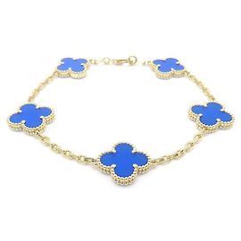 Bracciale Charm Vintage Alhambra in Agata Blu Van Cleef & Arpels