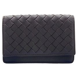 Bottega Veneta Porta carte in pelle marrone scuro