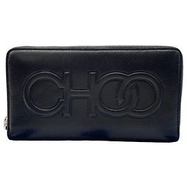 Monedero de piel negra Jimmy Choo