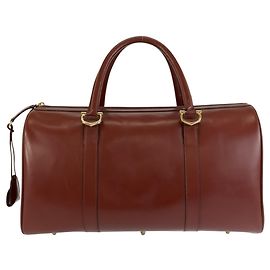 Bolso de mano Boston Cartier Vintage Must Line de cuero rojo vino para mujer