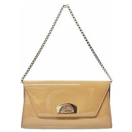 Borsa a tracolla Christian Louboutin in pelle verniciata beige