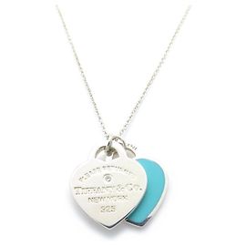 Autre Marque Colar Tiffany & Co. Return to Blue Double Heart Tag Small Diamond
