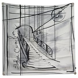NOVO LENÇO CHANEL 31 RU CAMBON LOGO CC QUADRADO 90 SEDA CAIXA SILK SCARF