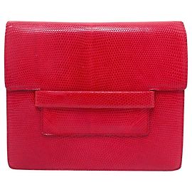 BORSA A MANO VINTAGE YVES SAINT LAURENT POCHETTE IN PELLE DI LUCERTOLA ROSSA POUCH BAG