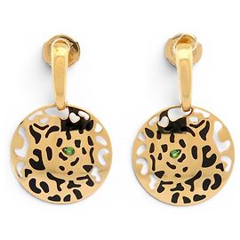 ORECCHINI CARTIER PANTHERE B8042500 PENDENTI ORO GIALLO 18K 15.1GR