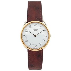 Hermès OROLOGIO HERMES ARCEAU MM AR4.520 30MM PLACCATO ORO E ACCIAIO QUARTZ DA DONNA