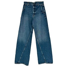 Jeans a gamba larga Anine Bing Briley in cotone blu