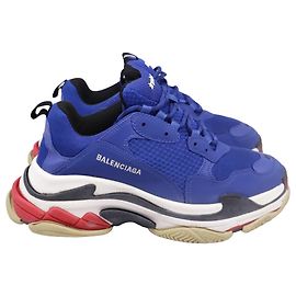  Balenciaga Triple S Sneakers in Blue Nylon  