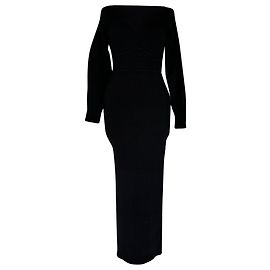 Self portrait Self-Portrait Sweetheart Neckline Midi Dress in Black Viscose