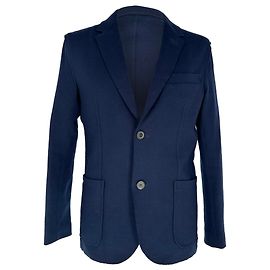 Blazer Lanvin de botonadura sencilla con bolsillos en lana azul marino