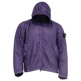 Stone Island Kapuzen-Steppjacke aus lila Nylon