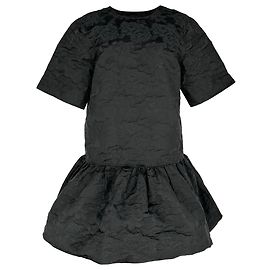 Mini abito Ganni in jacquard botanico con schiena scoperta in poliestere nero