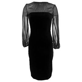 Max Mara Carl besticktes Midikleid aus schwarzem Samt
