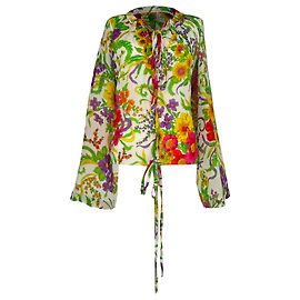 Balenciaga Bluse mit Blumenprint aus mehrfarbiger Seide