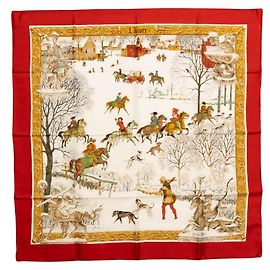 Hermès Hermes Carre 90 L'HIVER Winter Hunt Scarf