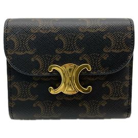 Céline Carteira de Aba Small em Lona Triomphe Celine