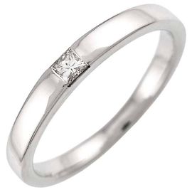 Anello fede Harry Winston in platino con diamante taglio princess
