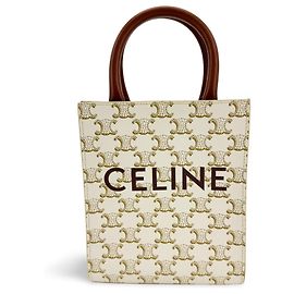 Céline Celine Vertical Cabas Triomphe Coated Canvas Large