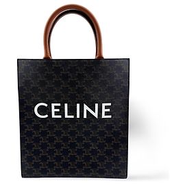 Céline Celine Vertical Cabas Triomphe Coated Canvas Mini