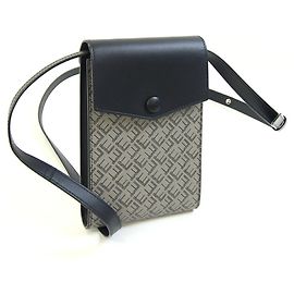 Alfred Dunhill Dunhill Schultertasche aus Leder in Schwarz und Grau