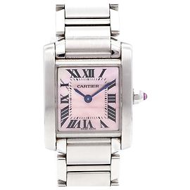 Reloj para mujer Cartier Tank Française SM W51028Q3 Esfera Rosa
