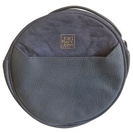 Autre Marque bolso redondo azul marino de simil cuero ante karl marc john con cadena de metal y pompón de bandolera, nuevo