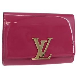 LOUIS VUITTON Pochette Louise EW Clutch Bag Rose Andian M94270 LV Auth ka6341