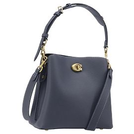 Sac à épaule Coach en cuir 2way Navy Gold Auth ki6820A