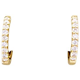 Autre Marque Paar kleiner Creolen aus Gelbgold, Diamanten.