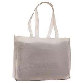 Bolso Tote CHANEL Rubber Gray CC Auth 206363