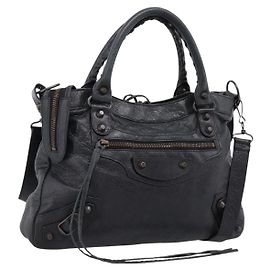 Borsa a mano Balenciaga The Town in pelle 2way Nera 240579 Auth mr2969SAM