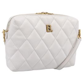 BALENCIAGA Camera Bag Borsa a Tracolla Pelle White Gold 600325 Auth ep16124A