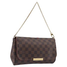 LOUIS VUITTON Damier Ebene Favorit MM Shoulder Bag M41129 LV Auth gh2407