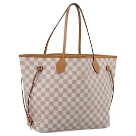 Saco Tote LOUIS VUITTON Damier Azur Neverfull MM N51107 LV Auth ka6333