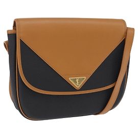 Autre Marque SAINT LAURENT Schultertasche PVC Canvas Black Gold Auth ep16000A