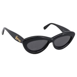 LOEWE Sunglasses Plastic Black Gold Auth 206150V