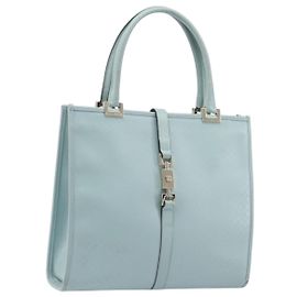 Borsa GUCCI Micro Guccissima Jackie PVC Pelle Azzurro 002 1065 Auth ep16106