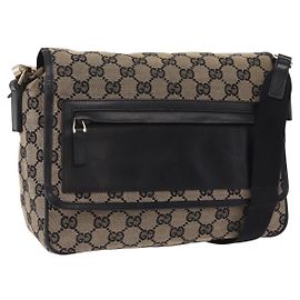 Borsa a tracolla GUCCI GG Canvas Beige Gold 019 0375 Auth ka6364