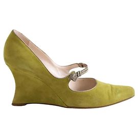 Autre Marque Dior Absatzschuhe aus grünem Wildleder