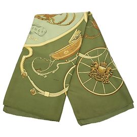 Pañuelo de seda Hermès Springs Verde 90