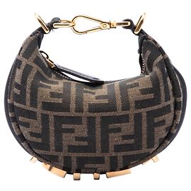 Borsa Hobo Fendigraphy in jacquard FF marrone Fendi Nano